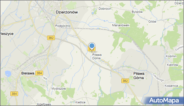 mapa Piława Dolna, Piława Dolna na mapie Targeo